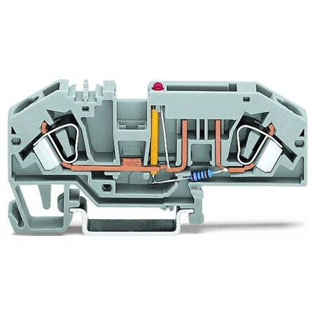 Wago TERMINAL BLOCK FUSED SPRING, 8MM 12V/24-10AWG IND, GRAY 282-698/281-429